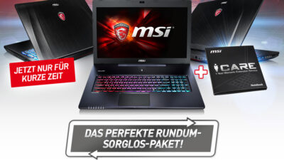 100-Euro-Gutschein für MSI Notebooks & Garantieerweiterung auf 3 Jahre jetzt GRATIS bei Caseking!