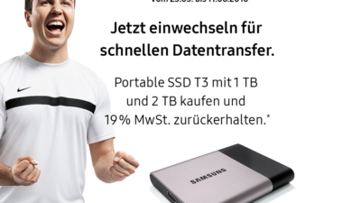 Samsung Wechselwochen: 19% MwSt-Rabatt auf Samsung T3-Series-SSDs