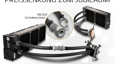 Preissenkung zum Jubiläum: EK Water Blocks Predator 240/360 mit integrierter Pumpe & Schnellverschlüssen