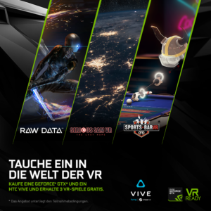 Drei VR-Games GRATIS zu NVIDIA GeForce GTX Grafikkarten & HTC Vive