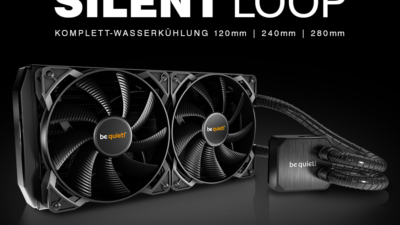Flüsterleise be quiet! Silent Loop Komplett-Wasserkühler mit Reverse-Flow-Pumpe & 120/240/280-mm-Radiatoren!