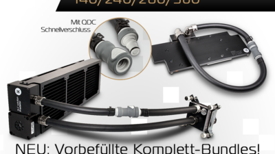 Vorbefüllte EK WB Predator 140/240/280/360 Komplett-Bundles mit GPU-Kühler zum Vorteilspreis!