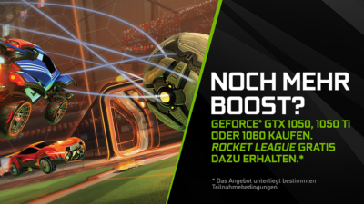 Rocket League ab sofort zu NVIDIA GeForce GTX 1060 & 1050 (Ti) Grafikkarten & Notebooks!