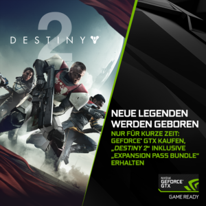 Destiny 2 + Expansion Pass Bundle ab sofort GRATIS zu NVIDIA GeForce GTX 10-Serie-Grafikchips!