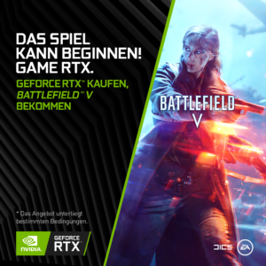Battlefield V zu jeder NVIDIA GeForce RTX-Grafikkarte dazu erhalten!