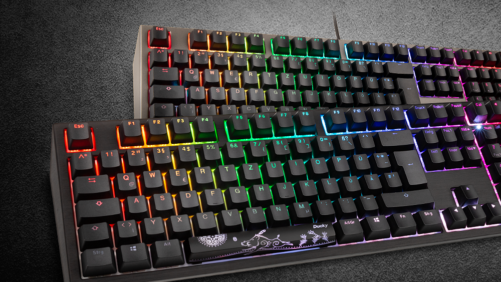 Ducky Shine 7 Blackout & Gunmetal with PBT Double-Shot Keycaps and RGB-LED Lighting!
