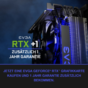 Jetzt +1 Jahr Herstellergarantie GRATIS für EVGA GeForce RTX-Grafikkarten sichern!