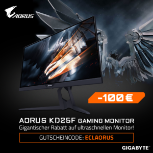 Gigabyte Aorus KD25F 240-Hz-Monitor mit Gutscheincode für 100 Euro Sofortrabatt!