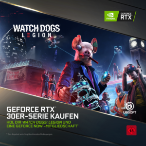 Watch Dogs: Legion + 1 Jahr GFN zu NVIDIA GeForce RTX 3000-Series-Grafikkarten dazu erhalten! [Aktion beendet]