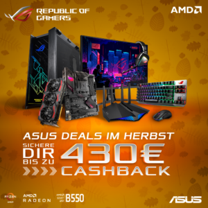 ASUS Deals im Herbst 2020: Ausgewählte ASUS-Produkte jetzt mit bis zu 430€ Cashback!