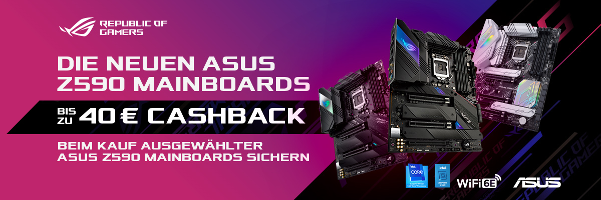 ASUS Z590-Mainboards jetzt mit bis zu 40 Euro Cashback!
