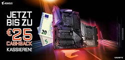 Gigabyte / Aorus X570-, B550- und B450-Mainboards mit bis zu 25 Euro Cashback!