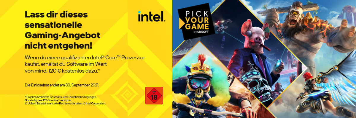 Watch Dogs: Legion, Anno 1800 und mehr jetzt zu ausgewählten Intel-Prozessoren und qualifizierten Komplettsystemen dazu erhalten!