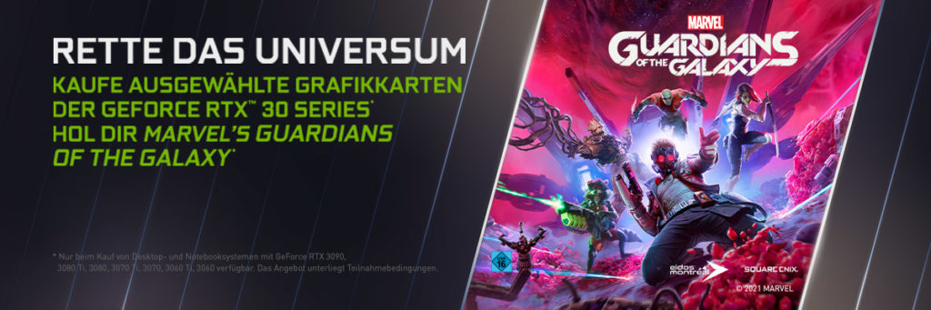 Marvel's Guardians of the Galaxy jetzt zu PC-Systemen und Notebooks mit qualifizierten NVIDIA GeForce RTX 3000-GPUs!