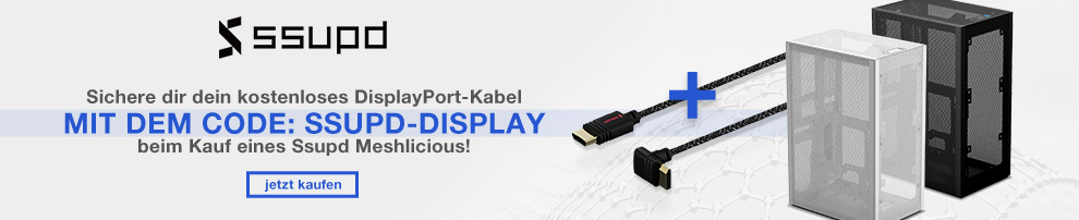 Ssupd Meshlicious Mini-ITX-Gehäuse jetzt mit gratis gewinkeltem DisplayPort-Kabel!
