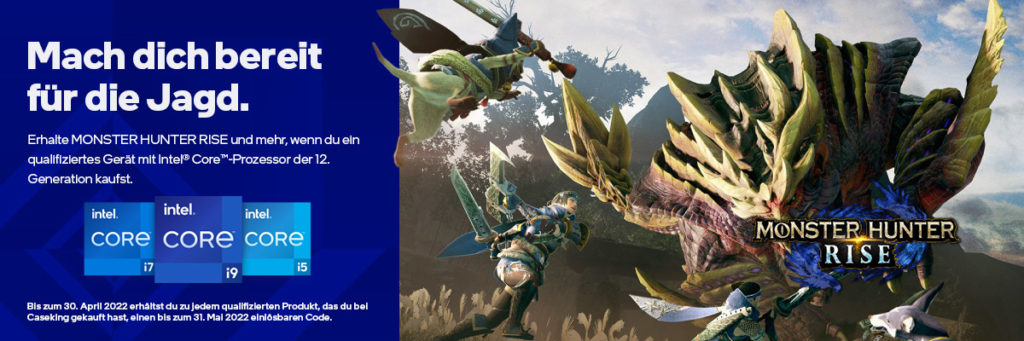 Monster Hunter Rise + DLC & Street Fighter V jetzt zu Intel 12th Gen-CPUs oder qualifizierten PC-Systemen dazu erhalten!