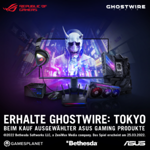 Ghostwire: Tokyo jetzt zu ausgewählten ASUS Gaming-Produkten dazu erhalten!