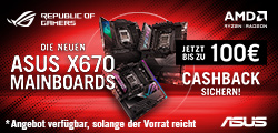 ASUS AMD X670(E)-Mainboards für Sockel AM5 mit bis zu 100 Euro Cashback oder 120 Euro Gamesplanet-Gutschein!
