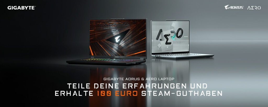 Gigabyte / Aorus 17 XE4 Gaming-Notebook jetzt mit 100 Euro Steam-Guthaben und Gutscheincode für 100 Euro Sofortrabatt!