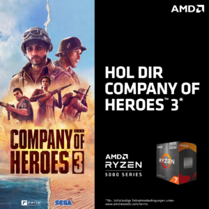 Company of Heroes 3 jetzt zu ausgewählten AMD Ryzen 5000 CPUs dazu erhalten!