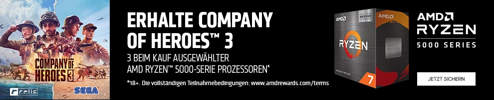 Company of Heroes 3 jetzt zu ausgewählten AMD Ryzen 5000 CPUs dazu erhalten!