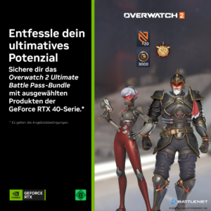 Overwatch 2 Ultimate Battle Pass jetzt zu NVIDIA GeForce RTX 4090, 4080 und 4070 (Ti) dazu erhalten!