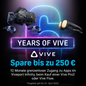 HTC VIVE Pro 2 & VIVE Flow jetzt mit Sofortrabatt und gratis 12 Monate Viveport Infinity!