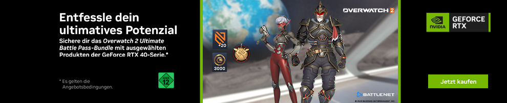 Overwatch 2 Ultimate Battle Pass jetzt zu NVIDIA GeForce RTX 4090, 4080 und 4070 (Ti) dazu erhalten!