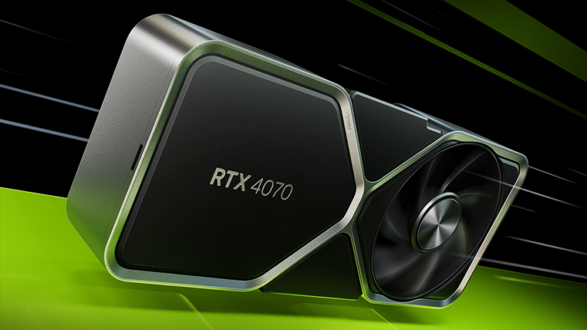 Die brandneue RTX 4070 Grafikkarte aus der GeForce Serie von NVIDIA.