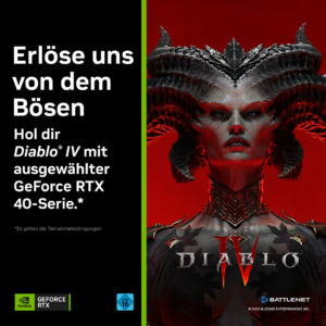 Diablo IV Standard Edition jetzt zu NVIDIA GeForce RTX 4090, 4080 und 4070 (Ti) dazu erhalten!