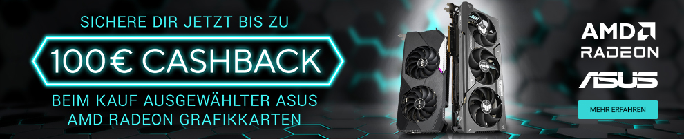 Ausgewählte ASUS Radeon RX 6000/7000-Grafikkarten jetzt mit bis zu 100 Euro Cashback!