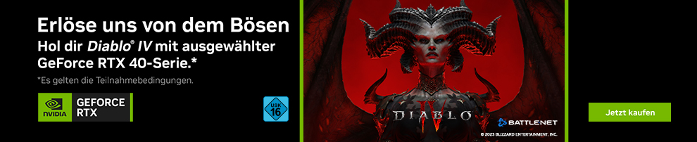 Diablo IV Standard Edition jetzt zu NVIDIA GeForce RTX 4090, 4080 und 4070 (Ti) dazu erhalten!
