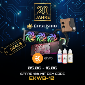20 Jahre Caseking: EK Water Blocks-Produkte jetzt mit Gutscheincode für 10 % Sofortrabatt!