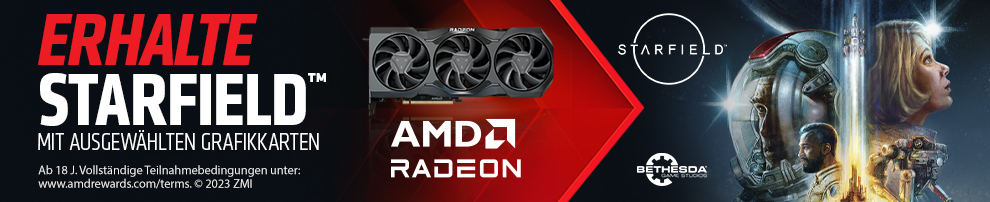 Starfield zu AMD Radeon, AMD Ryzen und AMD Komplettsystemen dazu erhalten!
