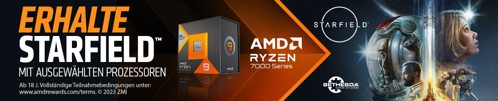 Starfield zu AMD Radeon, AMD Ryzen und AMD Komplettsystemen dazu erhalten!