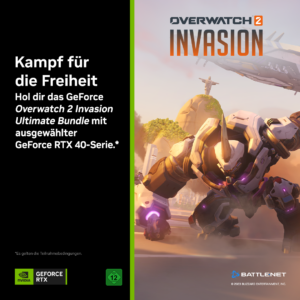 Overwatch 2 Invasion Ultimate Bundle jetzt zu NVIDIA GeForce RTX 4090, 4080, 4070 (Ti) und 4060 (Ti) dazu erhalten!