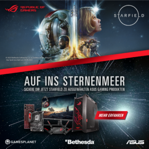 Starfield jetzt zu ausgewählten ASUS Gaming-Produkten dazu erhalten!