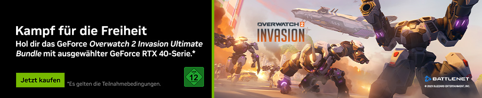 Overwatch 2 Invasion Overwatch 2 Invasion Ultimate Bundle jetzt zu NVIDIA GeForce RTX 4090, 4080, 4070 (Ti) und 4060 (Ti) dazu erhalten!