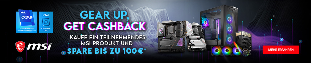 MSI Motherboards, Netzteile & AiO-Wasserkühler jetzt mit bis zu 100 Euro Cashback!