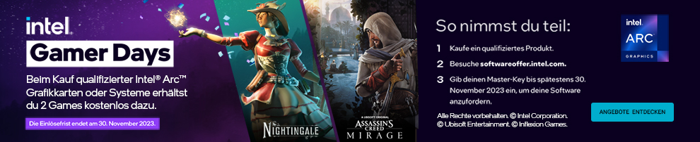 Assassin's Creed Mirage und Nightingale zu Intel Arc Grafikkarten dazu erhalten!