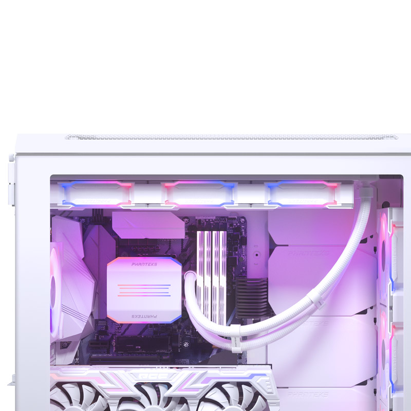 Phanteks Glacier One D30 AIO - Dissipatore A Liquido Per CPU 360 Mm Con Ventole D30 D-RGB - Base In Rame - Colore Bianco