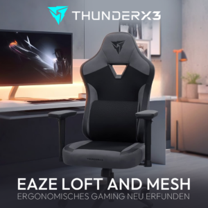 Maximaler Komfort & Stil: Der ergonomische Gaming-Stuhl EAZE von ThunderX3!