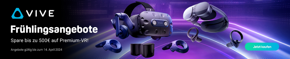HTC Frühlingsangebote: Ausgewählte HTC Vive VR-Headsets jetzt mit bis zu 429 Euro Rabatt!
