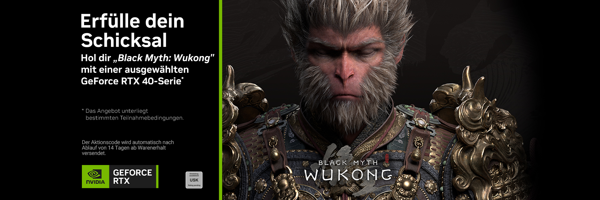 Black Myth: Wukong jetzt zu NVIDIA GeForce RTX 4090, 4080 (SUPER), 4070 (Ti) (SUPER) dazu erhalten!