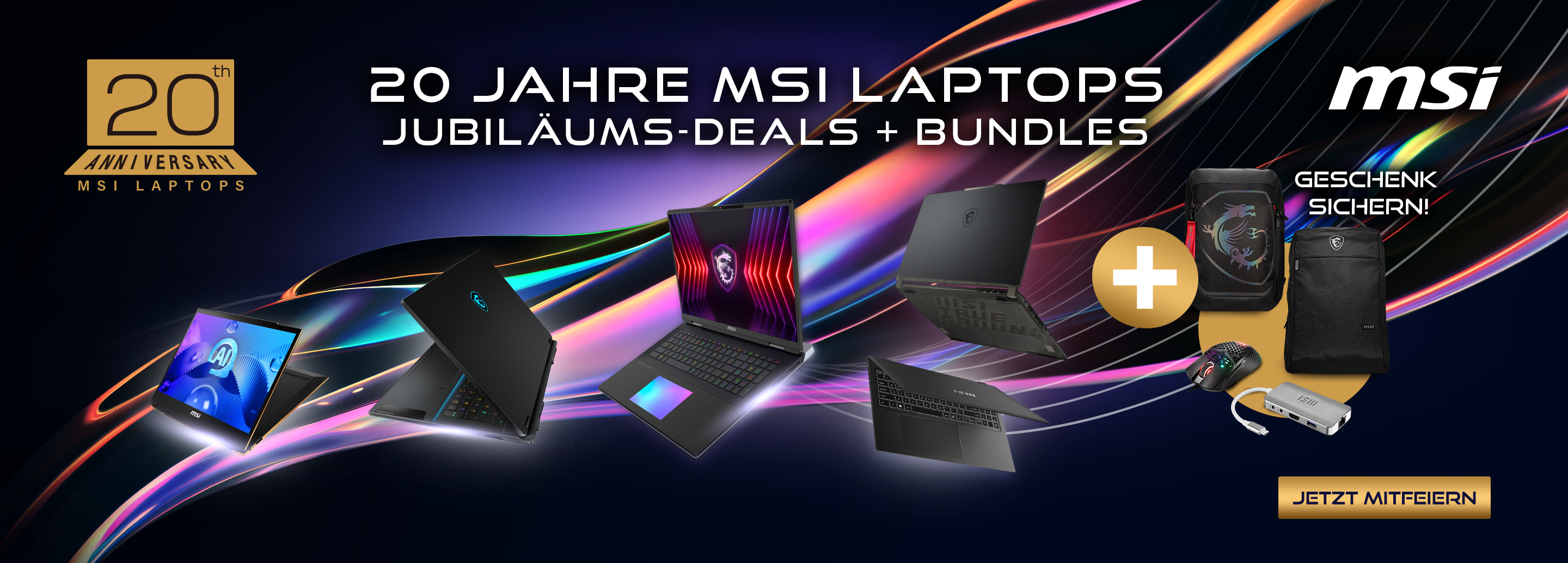 20 Jahre MSI-Laptops: Jetzt Geschenkbundle zum MSI Gaming-Notebook sichern!