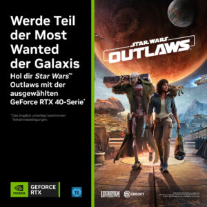 Star Wars Outlaws jetzt zu NVIDIA GeForce RTX 4090, 4080 (SUPER), 4070 (Ti) (SUPER) dazu erhalten!