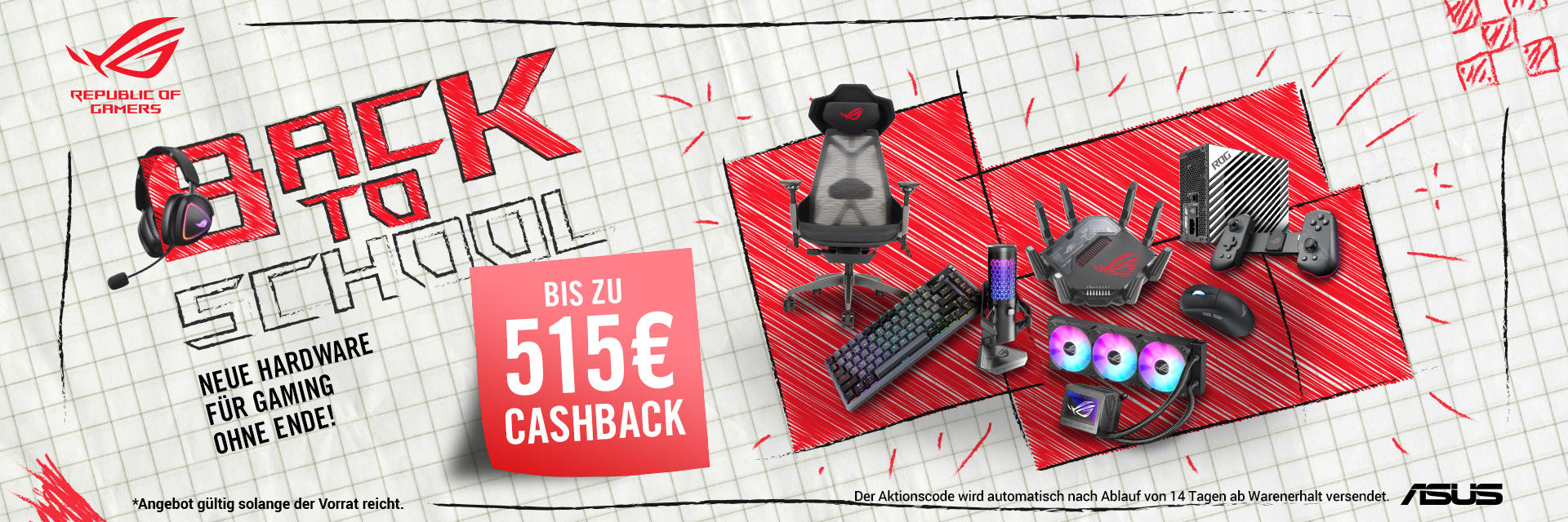 ASUS Back-to-School-Deals 2024 jetzt mit bis zu 515 Euro Cashback!