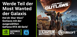 Star Wars Outlaws jetzt zu NVIDIA GeForce RTX 4090, 4080 (SUPER), 4070 (Ti) (SUPER) dazu erhalten!
