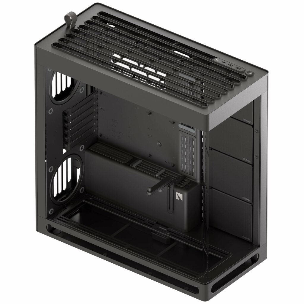 Schwarzes HAVN HS 420 Midi-Tower PC-Gehäuse mit elegantem Design