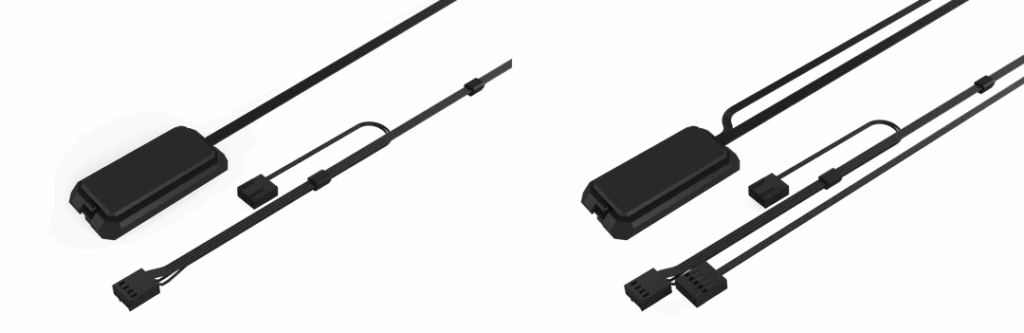 Vergleich Lian Li Empfängermodule. Links alt und rechts neu.